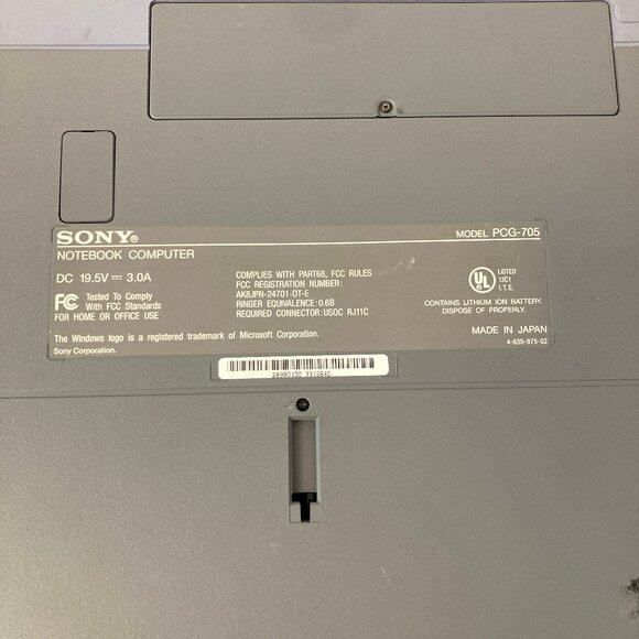 Sony Vaio PGC-705 Laptop w/ Power Supply. Fully Working. The First Vaio. Vintage - Picture 6 of 11